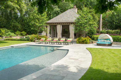 Inspiration for a transitional pool in Houston.