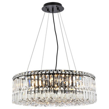 Maxime 12 Light Chandelier in Black & Clear
