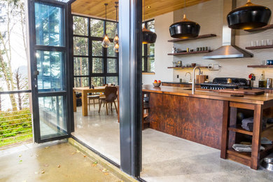 Photo of a contemporary kitchen in Portland.