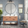 Adal Bathroom Vanity, Single Sink, 55", Weathered Brown Finish, Freestanding