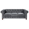 Lexicon Welwyn Velvet Chesterfield Sofa in Dark Gray