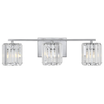 JONATHAN Y Lighting JYL3554 Coco 3 Light 23"W LED Bathroom Vanity - Chrome