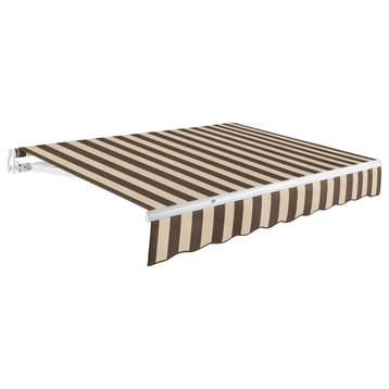 Awntech 16'x10' Maui Manual Acrylic Fabric Retractable Awning, Brown/Tan Stripe