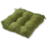 Greendale Home Fashions - Outdoor 20" Chair Cushion, Summerside Green - Enhance the look and feel of your patio furniture with this Greendale Home Fashions 20 inch outdoor dining cushion. This cushion fits most standard outdoor furniture, and comes with string ties to keep cushion firmly in place. Circle tacks create secure compartments which prevent cushion fill from shifting. Each cushion is overstuffed for lasting comfort and durability with a soft polyester fill made from 100% recycled, post-consumer plastic bottles, and covered with a UV resistant, 100% polyester outdoor fabric. This cushion is also water, stain, and mildew resistant. A variety of colors and prints are available to enhance your outdoor decor.