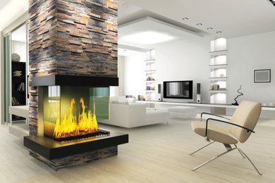 Example of a minimalist living room design in Minneapolis