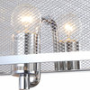 3-Light Metal Mesh Shade Wall Sconce In Chrome Frame