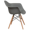 Plastic Chair, Wood, Gray
