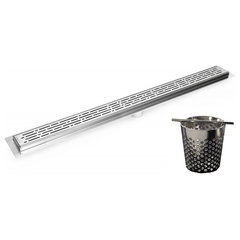 Brushed Stainless Linear Shower Drain Squares, 2.75 Wide