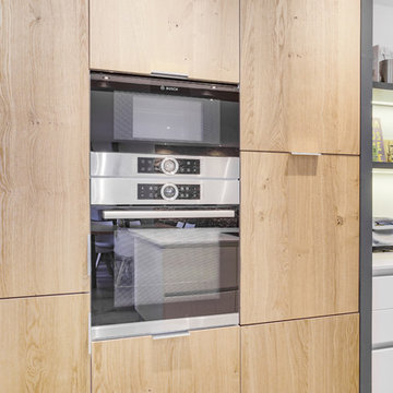 Inspiration scandinave pour une cuisine blanche et bois