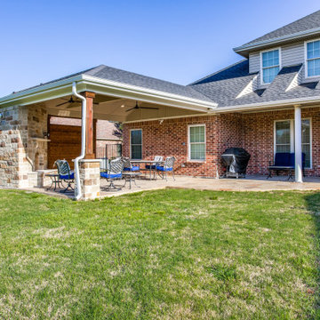 Sunnyvale TX Custom Covered Patio W/ Outdoor Fireplace