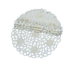 Xia Home Fashions - Daisy Splendor Set of 4 Round Doily, 12", Ivory - Placemats