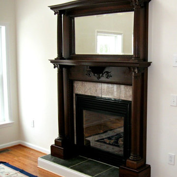 Elegant Cherry Wood Fireplace