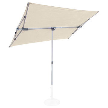 Simply Shade Capri Polyester Rectangle Balcony Umbrella in Platinum/Natural