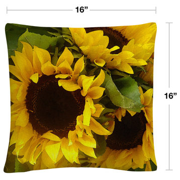 Amy Vangsgard 'Sunflowers' Decorative Throw Pillow