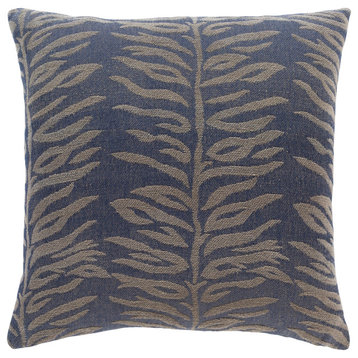Madagascar MGS-002 Pillow Cover, Navy/Taupe, 22"x22", Pillow Cover Only