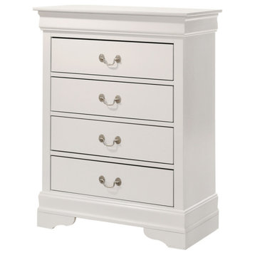 Louis Phillipe White 4 Drawer Chest of Drawers, 31, L. X 16, W. X 41, H.