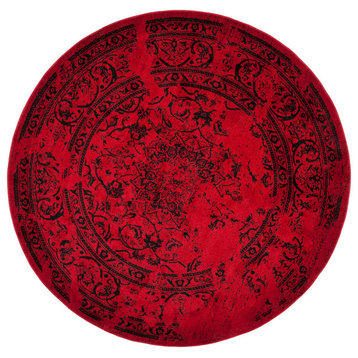 Safavieh Adirondack Collection ADR101 Rug, Red/Black, 4' Round