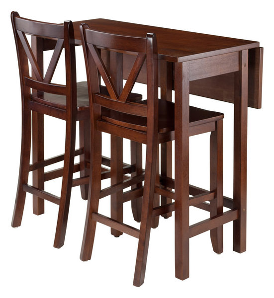 Lynnwood 3-Piece Drop Leaf Table With 2 Counter V-Back Stools ... Lynnwood 3-Piece Drop Leaf Table With 2 Counter V-Back Stools ...