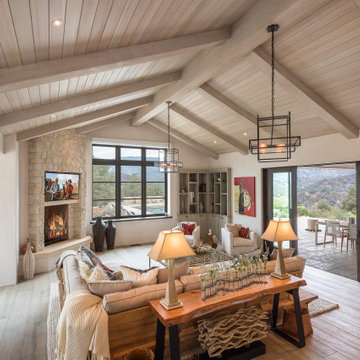 Living Room with Faux Wood Beams