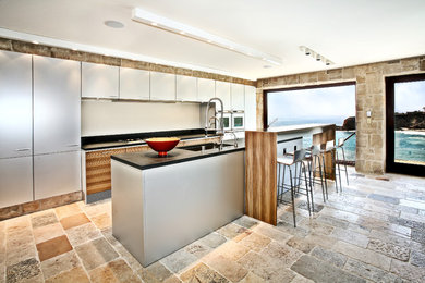 Example of a trendy kitchen design in Orange County