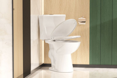 Minimalist toilet room photo with a two-piece toilet