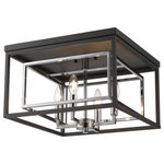 Z-Lite - Z-Lite 457F-CH-MB Euclid - Four Light Flush Mount - This contemporary four-light flush mount design taEuclid Four Light Fl Chrome/Matte Black *UL Approved: YES Energy Star Qualified: n/a ADA Certified: n/a  *Number of Lights: Lamp: 4-*Wattage:60w Candelabra Base bulb(s) *Bulb Included:No *Bulb Type:Candelabra Base *Finish Type:Chrome/Matte Black