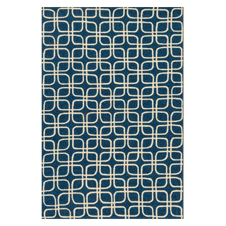 Blue, Ivory Easy Care Indoor/Outdoor Venice Beach Area Rug by Loloi, 3 ...