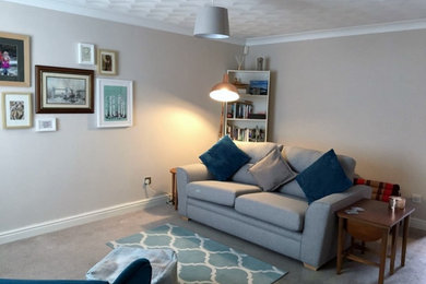 Living room - country living room idea in Cardiff