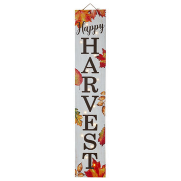 42"H Fall Lighted Maple leaves Wooden Porch Sign