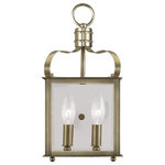 Livex Lighting - Livex Lighting 4311-01 Garfield - Two Light Wall Sconce - Garfield Two Light W Antique Brass Clear  *UL Approved: YES Energy Star Qualified: n/a ADA Certified: YES  *Number of Lights: Lamp: 2-*Wattage:60w Candelabra Base bulb(s) *Bulb Included:No *Bulb Type:Candelabra Base *Finish Type:Antique Brass