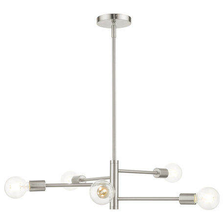 Brushed Nickel Modern, Urban, Scandinavian, Chandelier