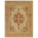 Exquisite Rugs - Fine Serapi Hand-Knotted Wool Rust/Ivory Area Rug, 10'x14' - Classic, timeless, elegant! This tradtional collection features a high knot density allowing for intricate designs in a fusion of traditional colors. Each rug is fit for any style of home decor today.