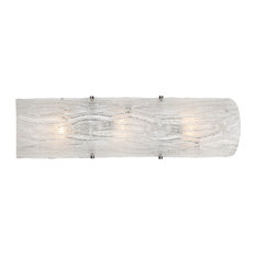 Brilliance 3-Light Bath Wall Sconce, Chrome Finish With Bright Ice Glass