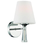Crystorama - Crystorama RAM-A3401-PN Ramsey - 1 Light Wall Mount - Both timeless and transitional, the minimalist desRamsey 1 Light Wall  Polished Nickel WhitUL: Suitable for damp locations Energy Star Qualified: n/a ADA Certified: n/a  *Number of Lights: Lamp: 1-*Wattage:100w E26 Medium Base bulb(s) *Bulb Included:No *Bulb Type:E26 Medium Base *Finish Type:Polished Nickel