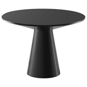 Modway Provision 75" Oval MDF Wood Dining Table in Black Finish