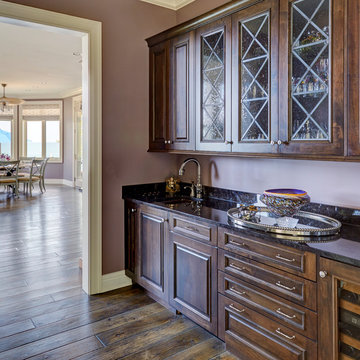 Butler's Pantry with Seeded Glass Fronted Doors