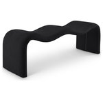 Meridian Furniture - Willow Upholstered Bench, Black, Chenille Fabric - Your artsy side comes to life when you add this Willow black chenille bench to your living room, entryway, or bedroom. This versatile yet elegant and modern bench is perfect for many different spaces in your home. Covered from top to bottom in buttery soft black chenille, it offers a unique texture and refined look in a material that requires minimal maintenance. A metal inner frame ensures structural support, providing lasting use and enjoyment in any room.