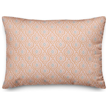 Orange Quatre on Pink 20x14 Spun Poly Pillow