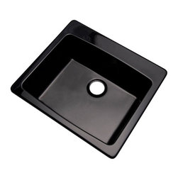Mont Blanc - Northbrook Drop-In Composite Granite 25 in. Single Bowl Kitchen Sink in Black - Kitchen Sinks
