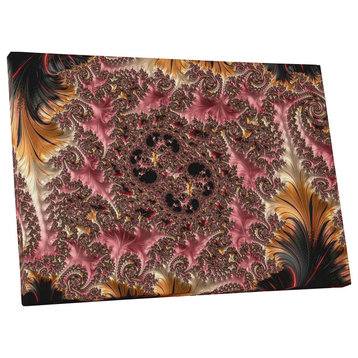 Feathers Lace Knit' Abstract Gallery Wrapped Canvas Wall Art, 45"x30"