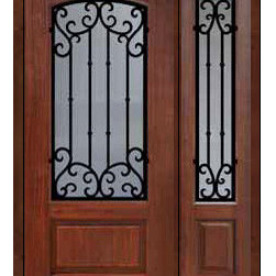 Prehung Side light Door 80 Fiberglass Valencia Arch Lite - Front Doors