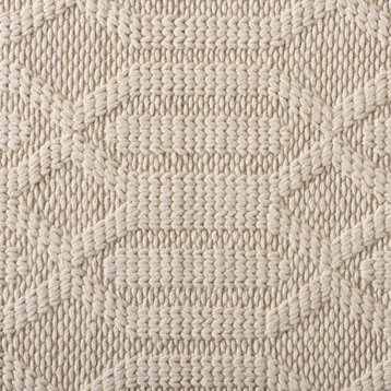 Modern and Contemporary Ivory Handwoven Wool Area Rug