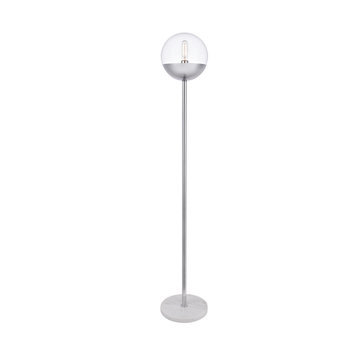 Eclipse 1-Light Floor Lamp, Chrome With Clear Glass