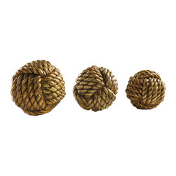 Uttermost - Uttermost Tali Rope Spheres, Set of 3 - Decorative Objects And Figurines