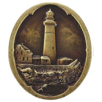 Lighthouse Knobs, Antique-Style Brass