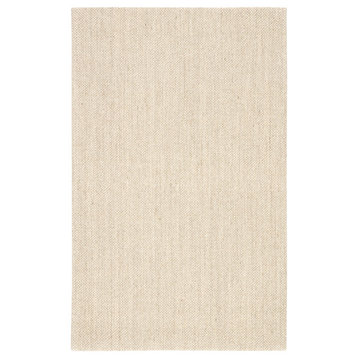 Jaipur Living Naples Natural Solid White/ Taupe Area Rug, 5'X8'