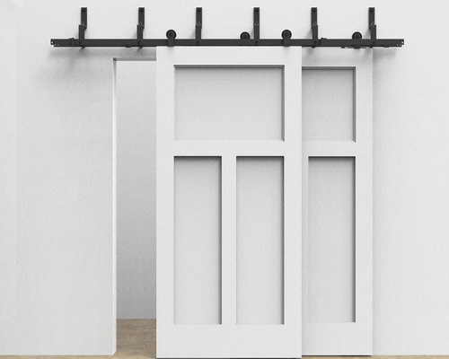 Bypass Sliding Barn Door Hardware kit - BD-TOPBP # Powder Coated Steel Modern bypass sliding barn door hardware kit  for -