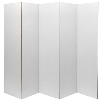 6' Tall White Cardboard Room Divider 5 Panel