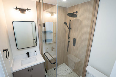 Example of a beach style bathroom design in Toronto