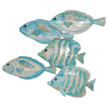Eangee Home Design Fish Rustic Wall Decor, Large Sea Blue